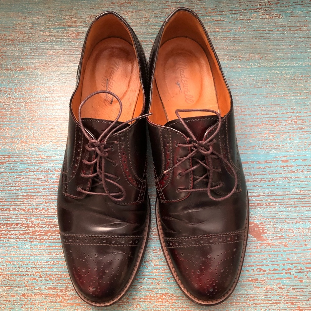 Madewell Keaton Brogue Oxfords, Burgundy Sz 9.5
